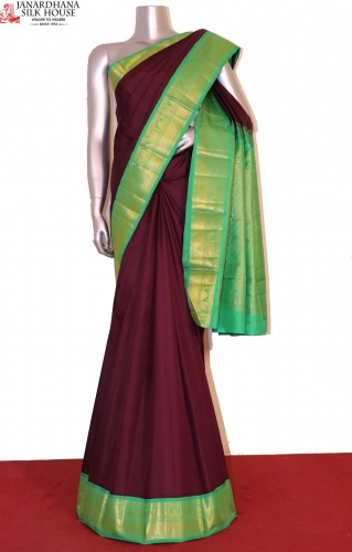 Traditional Contrast Wedding Kanjeevaram Silk Saree 